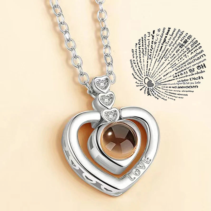 I Love You Projection Heart Pendant Necklace - 7 -  rs | ONEFY.SHOP