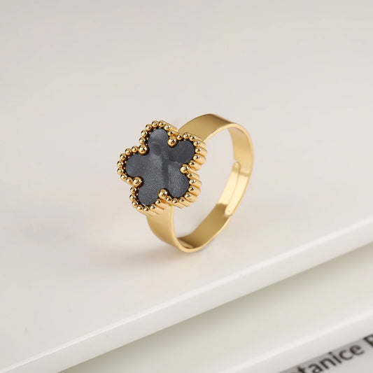 Double Flower Adjustable Ring - 2 - gn | ONEFY.SHOP