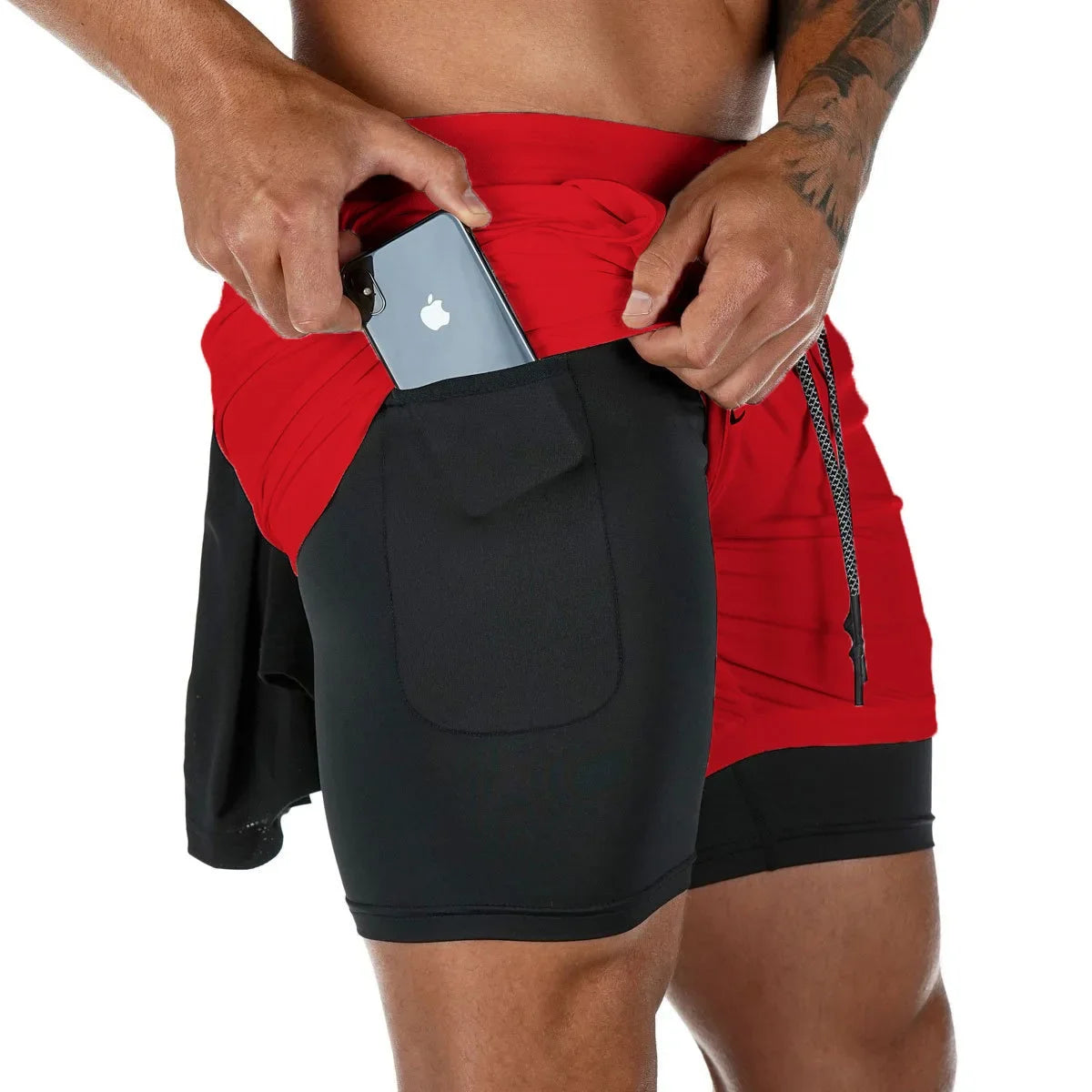 2-in-1 Men's Quick-Dry Training Shorts - 4 - fs | ONEFY.SHOP