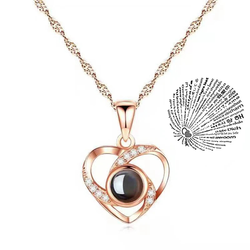 I Love You Projection Heart Pendant Necklace - 7 -  rs | ONEFY.SHOP