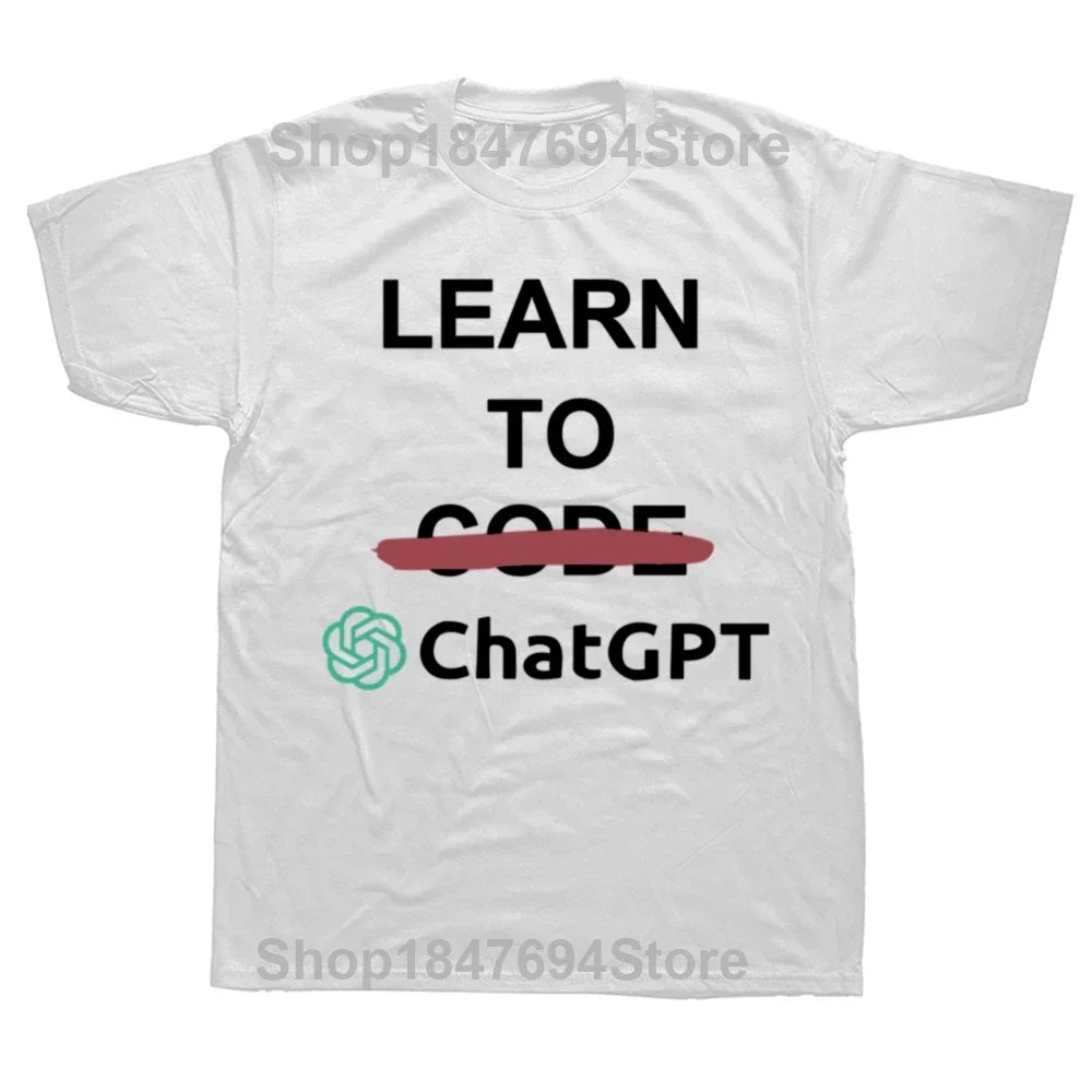 Learn To Code Chat GPT T-Shirt - 2 - ps | ONEFY.SHOP