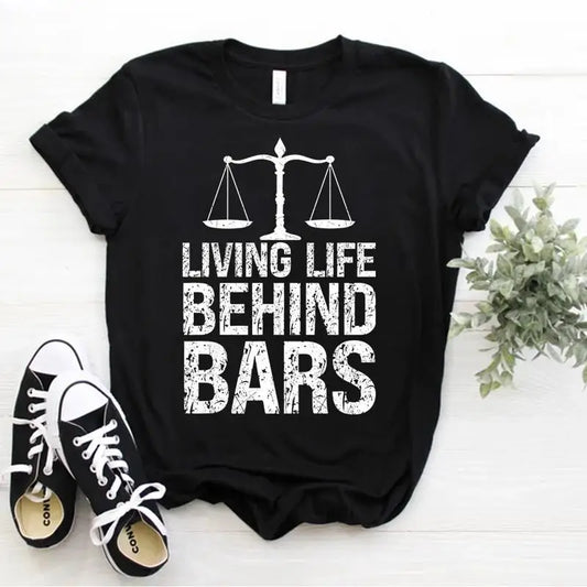 Living Life Behind Bars T-Shirt - 2 - aw  | ONEFY.SHOP