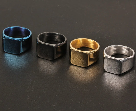 Men's Square Signet Ring - 2 - gn | ONEFY.SHOP