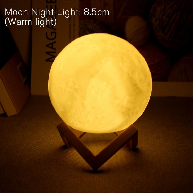 3D Textured Lunar Night Light - 7 -  rs | ONEFY.SHOP