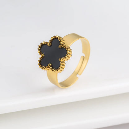Double Flower Adjustable Ring - 2 - gn | ONEFY.SHOP
