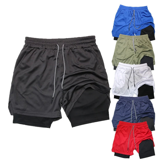 2-in-1 Men's Quick-Dry Training Shorts - 4 - fs | ONEFY.SHOP