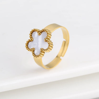 Double Flower Adjustable Ring - 2 - gn | ONEFY.SHOP