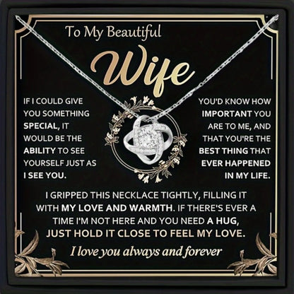 To My Wife" Love Knot Necklace - 7 -  rs | ONEFY.SHOP