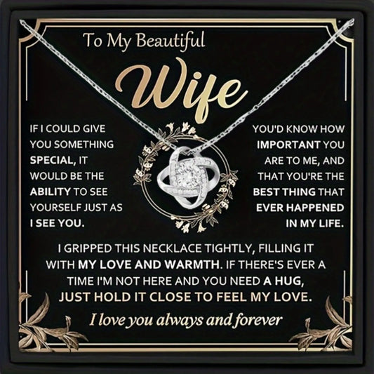 To My Wife" Love Knot Necklace - 7 -  rs | ONEFY.SHOP