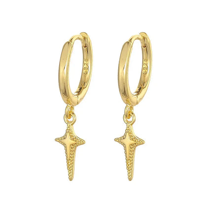 Gold/Silver Cross Pendant Earrings - 8 - js | ONEFY.SHOP