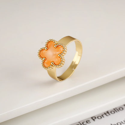 Double Flower Adjustable Ring - 2 - gn | ONEFY.SHOP