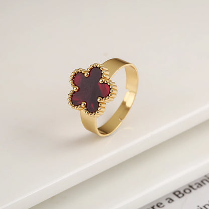 Double Flower Adjustable Ring - 2 - gn | ONEFY.SHOP