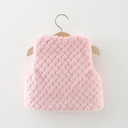 Baby Girls Vest Warm Bow - 9 - kn | ONEFY.SHOP