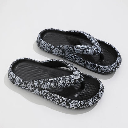 Patterned Platform Thong Flip-Flop - 2 - gn  | ONEFY.SHOP