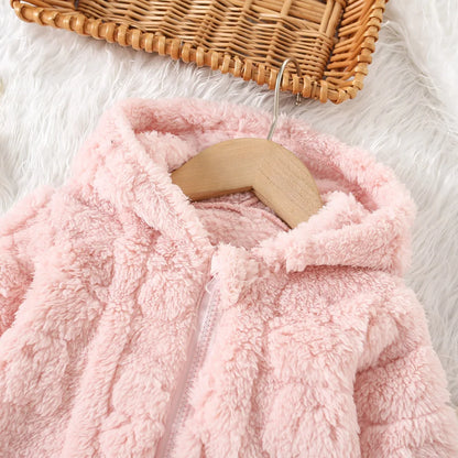 Baby Girl Fleece Jacket - 9 - kn | ONEFY.SHOP