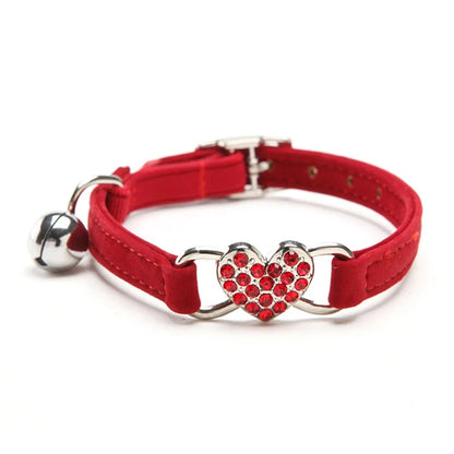 Heart Shaped Cat Collar With Bell - 5 - pn | ONEFY.SHOP