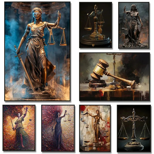Scales of Justice Goddess Art Poster - 2 - aw | ONEFY.SHOP