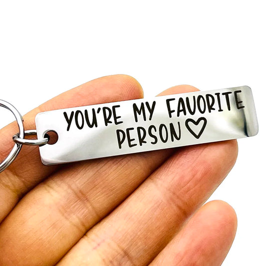 Engraved "You're My Favorite Person" Bar Keychain - 7 -  rs | ONEFY.SHOP