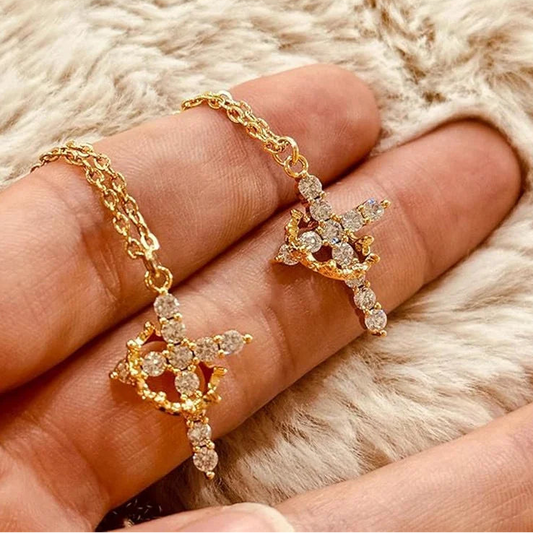 Rotatable Crown Cross Pendant Necklace - 8 - js | ONEFY.SHOP