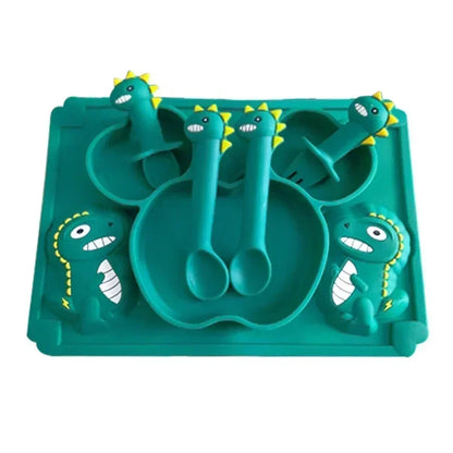 Dinosaur Bowl Plates with Spoon - 9 - bs | ONEFY.SHOP