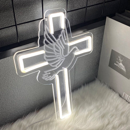 Cross Neon Sign “Jesus Lights” - 8 -ht | ONEFY.SHOP