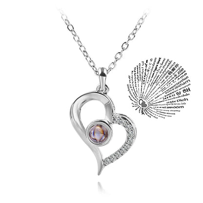 I Love You Projection Heart Pendant Necklace - 7 -  rs | ONEFY.SHOP