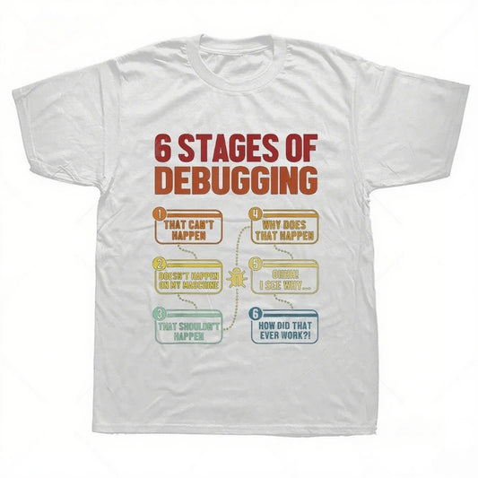 6 Stages of Debugging T-Shirt - 2 - ps | ONEFY.SHOP