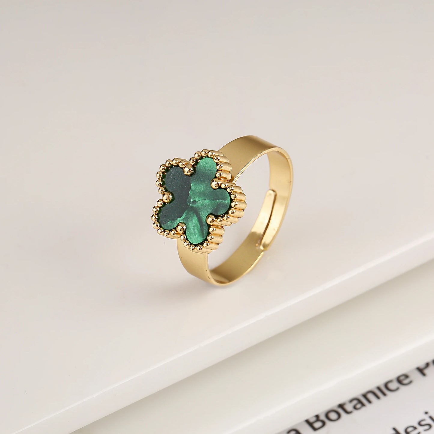 Double Flower Adjustable Ring - 2 - gn | ONEFY.SHOP