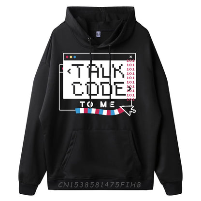 Talk Code To Me" Retro Terminal Graphic Hoodie - 2 - ps  | ONEFY.SHOP