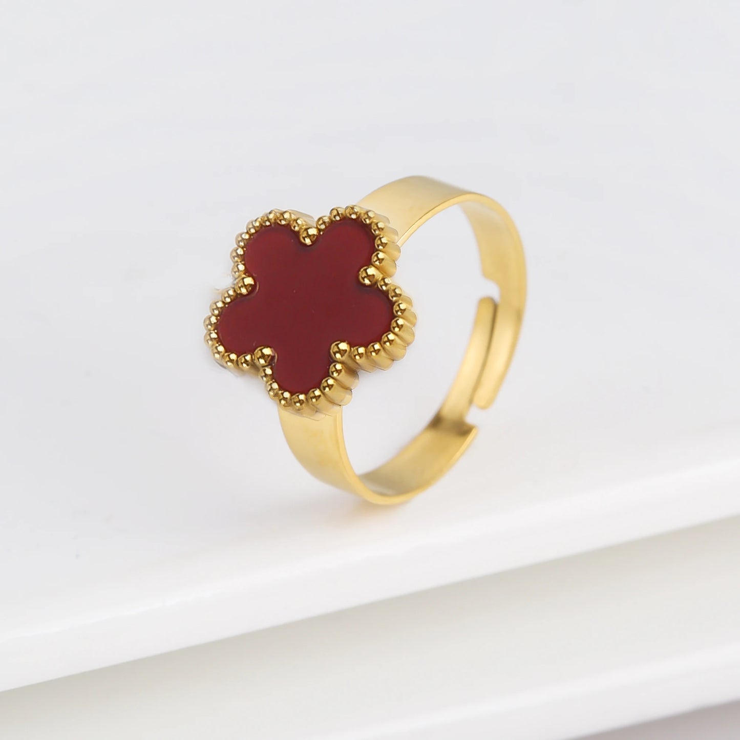 Double Flower Adjustable Ring - 2 - gn | ONEFY.SHOP