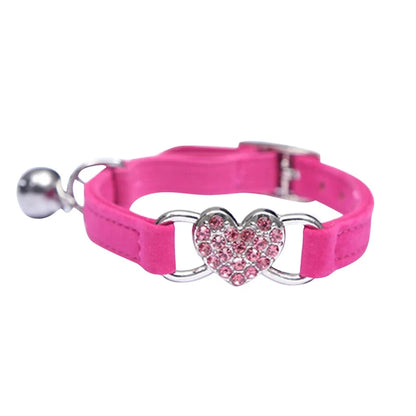 Heart Shaped Cat Collar With Bell - 5 - pn | ONEFY.SHOP