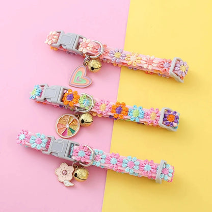 Flower Cat Collar With Bell - 5 - fn | ONEFY.SHOP