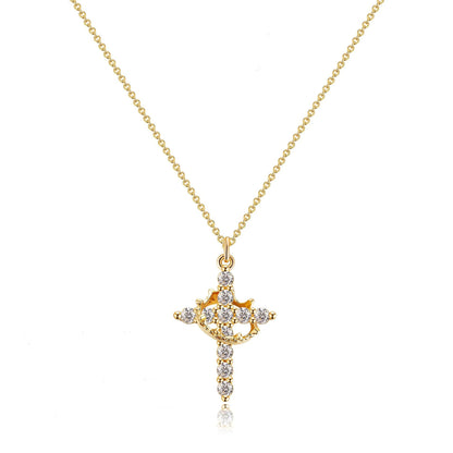 Rotatable Crown Cross Pendant Necklace - 8 - js | ONEFY.SHOP