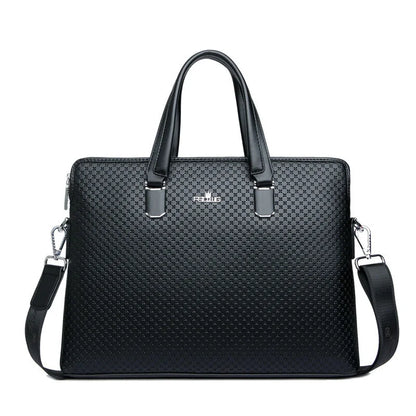 Men’s Leather Hand Briefcase - 2 - aw | ONEFY.SHOP