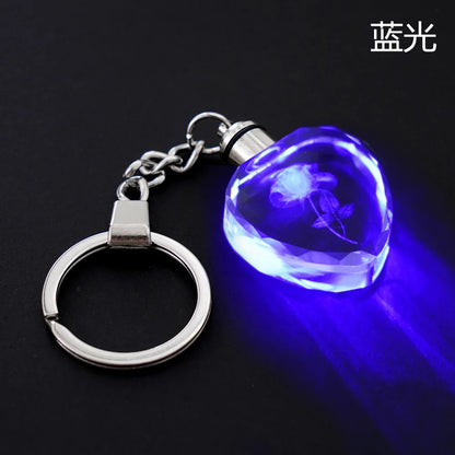 LED Illuminated Crystal Heart Keychain - 7 -  rs | ONEFY.SHOP