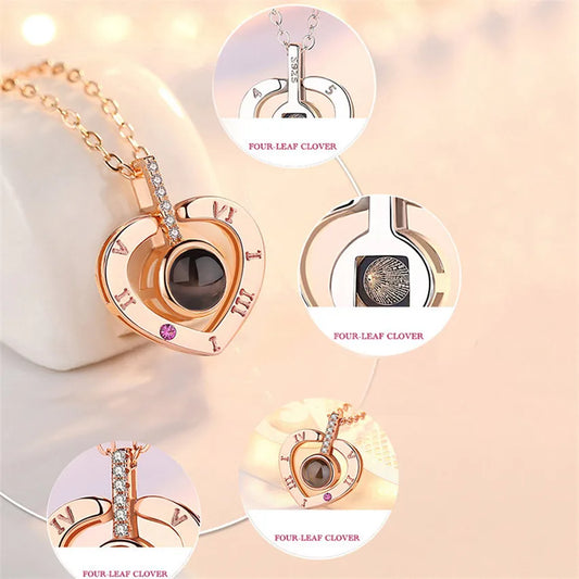 I Love You Projection Heart Pendant Necklace - 7 -  rs | ONEFY.SHOP