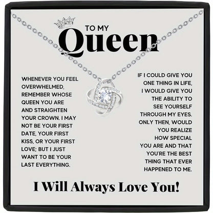 To My Queen" Love Knot Necklace - 7 -  rs | ONEFY.SHOP