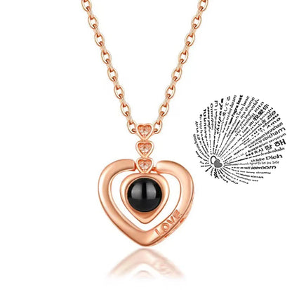 I Love You Projection Heart Pendant Necklace - 7 -  rs | ONEFY.SHOP