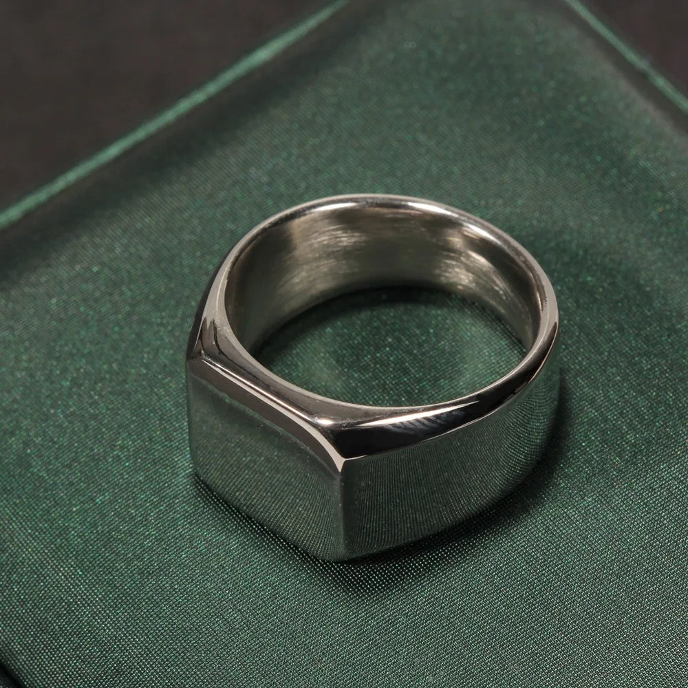 Men's Square Signet Ring - 2 - gn | ONEFY.SHOP