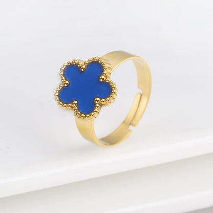 Double Flower Adjustable Ring - 2 - gn | ONEFY.SHOP