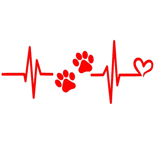 Heartbeat Love Dog Sticker - 3 - cs | ONEFY.SHOP