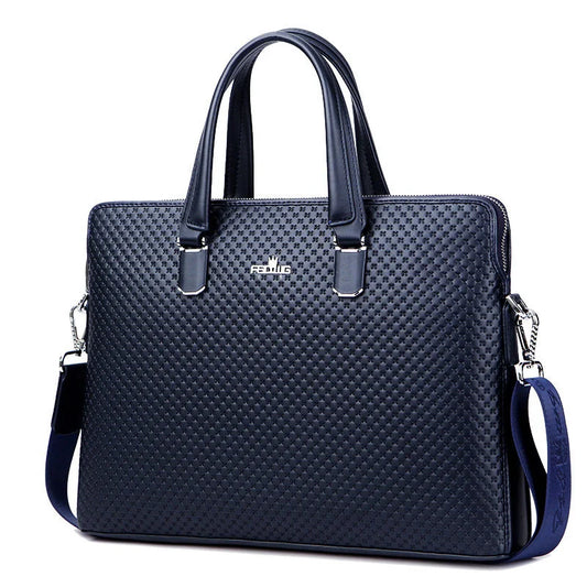 Men’s Leather Hand Briefcase - 2 - aw | ONEFY.SHOP