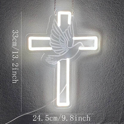 Cross Neon Sign “Jesus Lights” - 8 -ht | ONEFY.SHOP