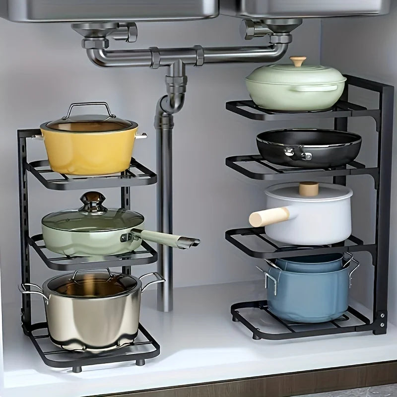 Adjustable Pot Rack Organizer - 6 - oe | ONEFY.SHOP