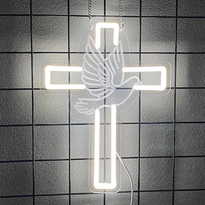 Cross Neon Sign “Jesus Lights” - 8 -ht | ONEFY.SHOP