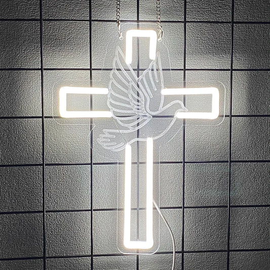 Cross Neon Sign “Jesus Lights” - 8 -ht | ONEFY.SHOP