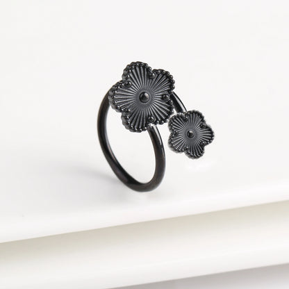 Double Flower Adjustable Ring - 2 - gn | ONEFY.SHOP