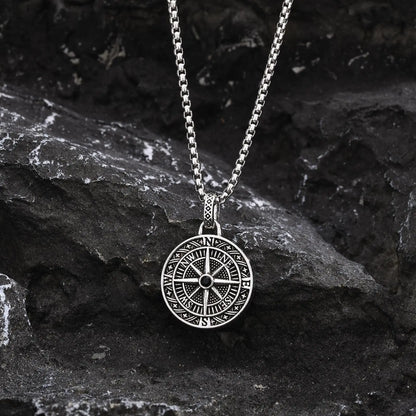 Antique Compass Rose Pendant Necklace - 2 - gn | ONEFY.SHOP
