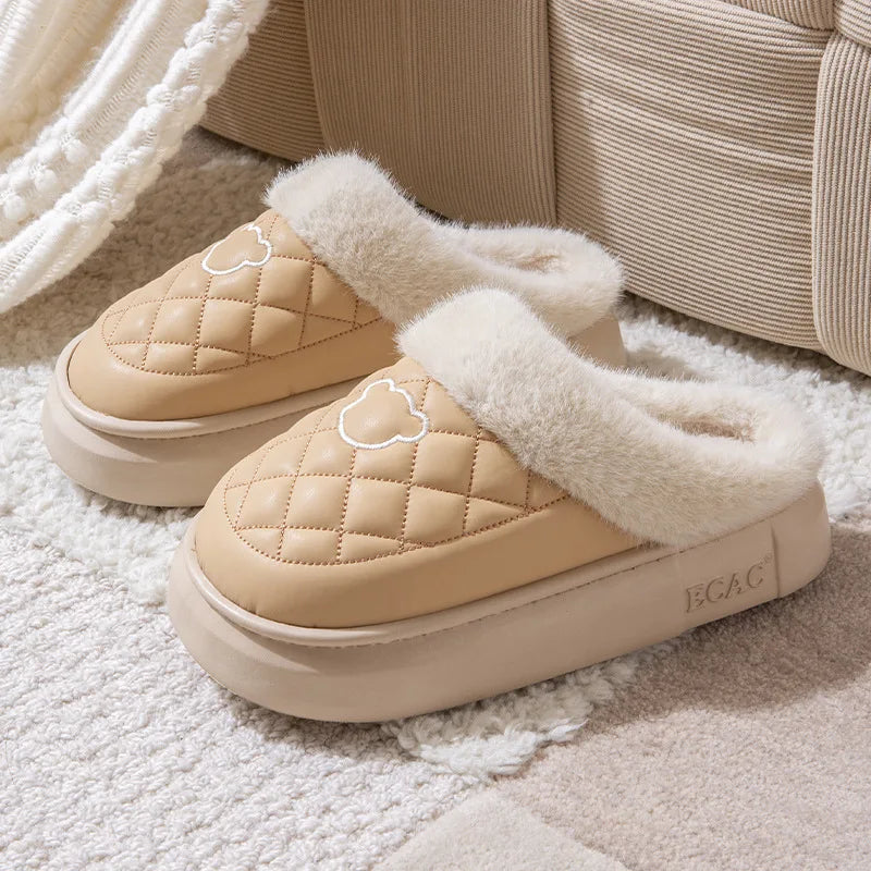 Quilted Lined Winter Home Slipper - 2 - gn | ONEFY.SHOP