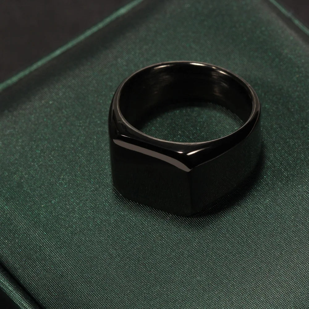 Men's Square Signet Ring - 2 - gn | ONEFY.SHOP